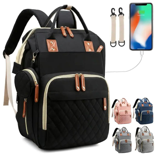Dalaura Diaper Baby Changing Bag | Ultra Lightweight Baby Backpack Diaper Bag | Travel Diaper Bag With Portable Changing | Large Unisex Backpack Nappy Bags | Diaper Bags for Baby Boy (Black)