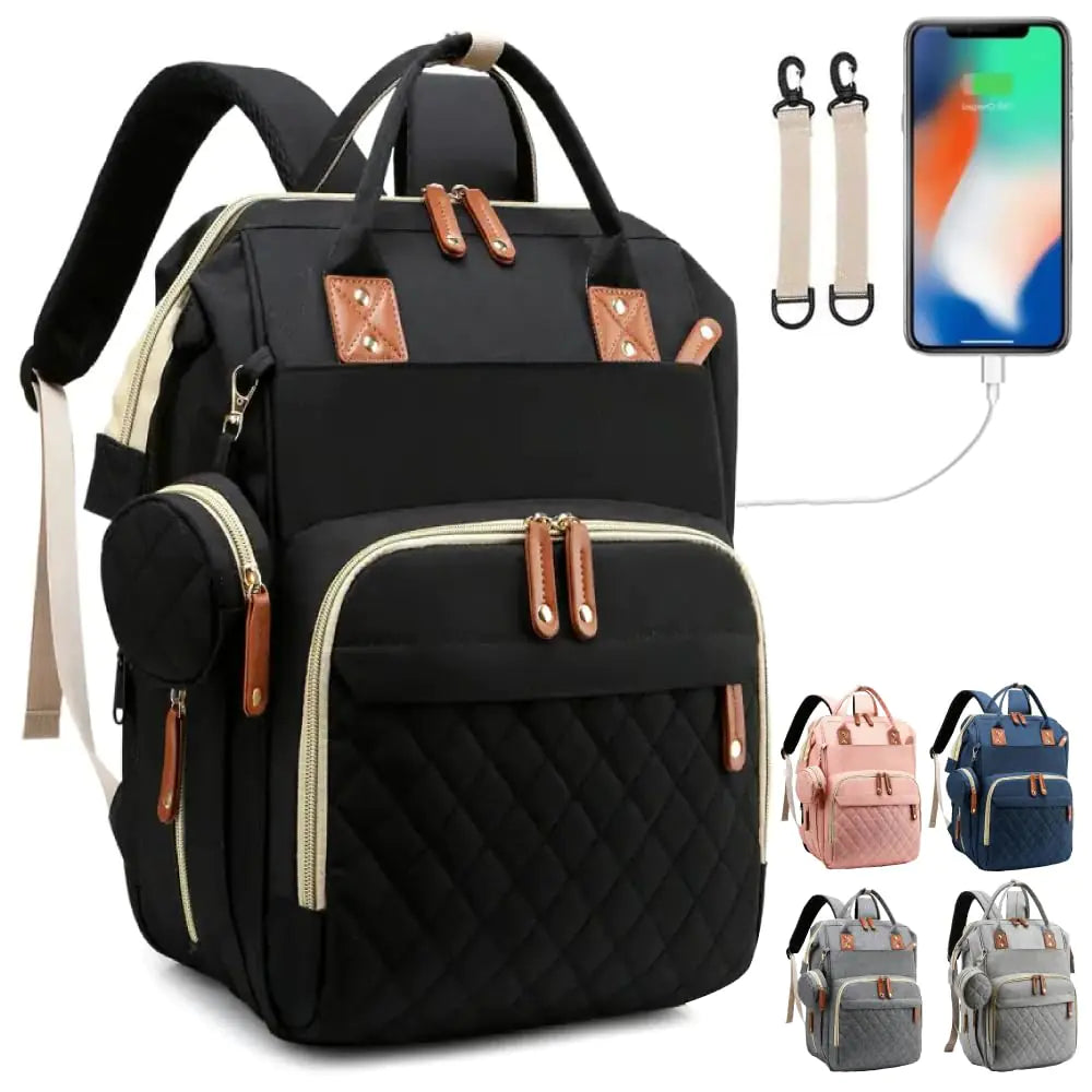 Dalaura Diaper Baby Changing Bag | Ultra Lightweight Baby Backpack Diaper Bag | Travel Diaper Bag With Portable Changing | Large Unisex Backpack Nappy Bags | Diaper Bags for Baby Boy (Black)
