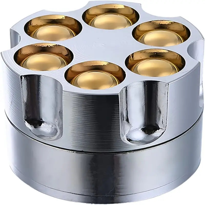 3-Layer Silver Hand Herb Grinder with Pollen Collector