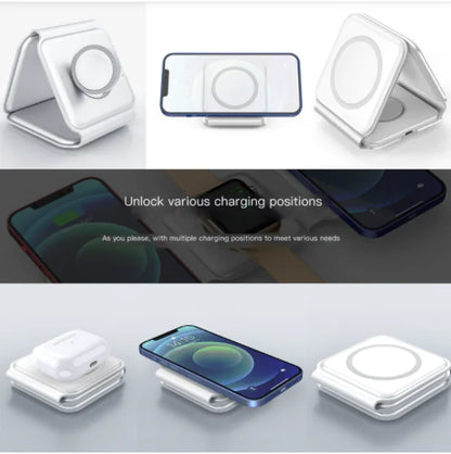 3-in-1 Foldable Magnetic Wireless Charger for Apple