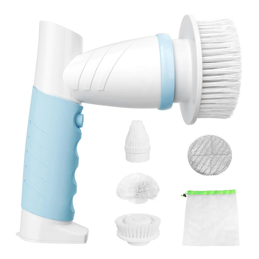 SZFIXEZ Electric Spin Scrubber Electric Cleaning Brush Scrubber for Bathroom Electric Spin Cleaner with 4 Replaceable Shower Cleaning Brush Heads for Wall Tile Floor Bathtub Toilet Window