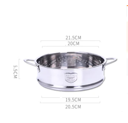 Stainless Steel Steamer with Double Handles for Buns