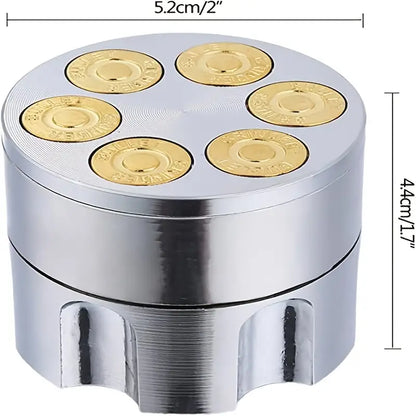 3-Layer Silver Hand Herb Grinder with Pollen Collector